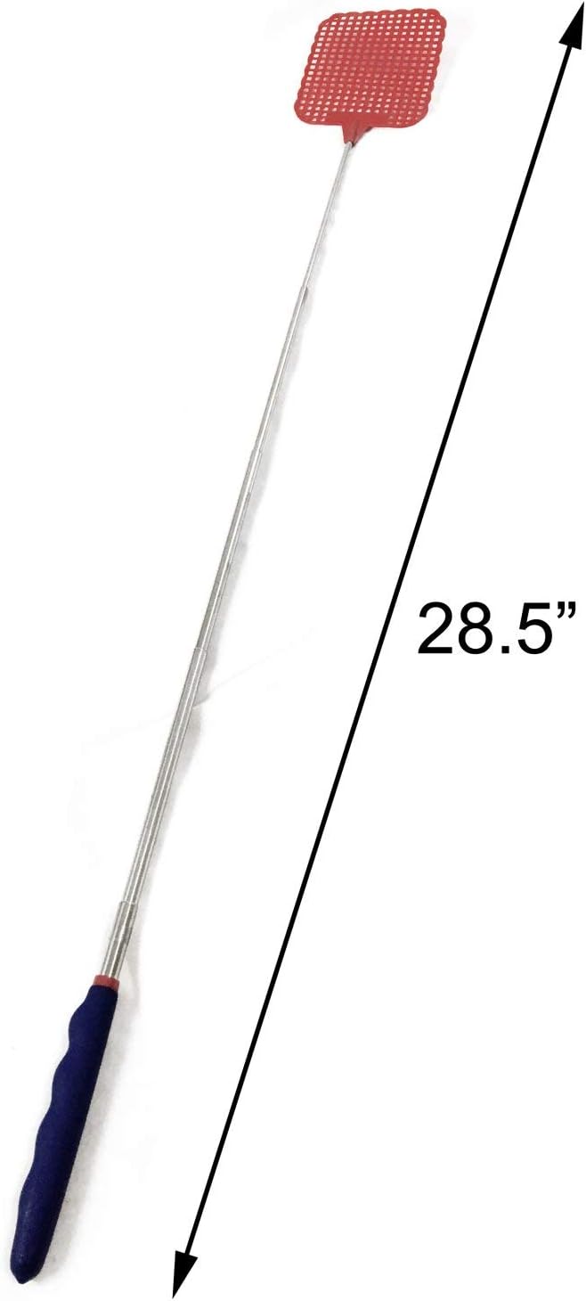 ASR Outdoor (12 Pack Extendable Fly Swatter Durable Telescopic Pole Anti Slip