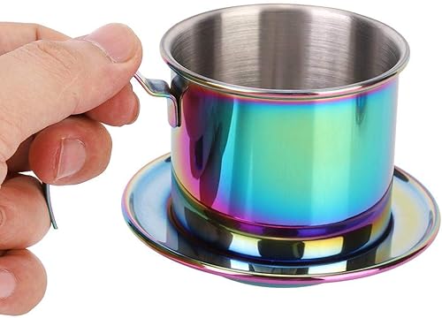 Miniatura 5 de Fdit juego de filtro de café vietnamita de acero inoxidable colorido Vietnamita para verter sobre el café goteador vietnamita cafetera cafetera