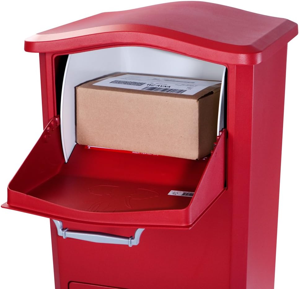 Best Cyber Monday 🔥 Architectural Mailboxes 6900R Elephantrunk Parcel Drop Box, Red