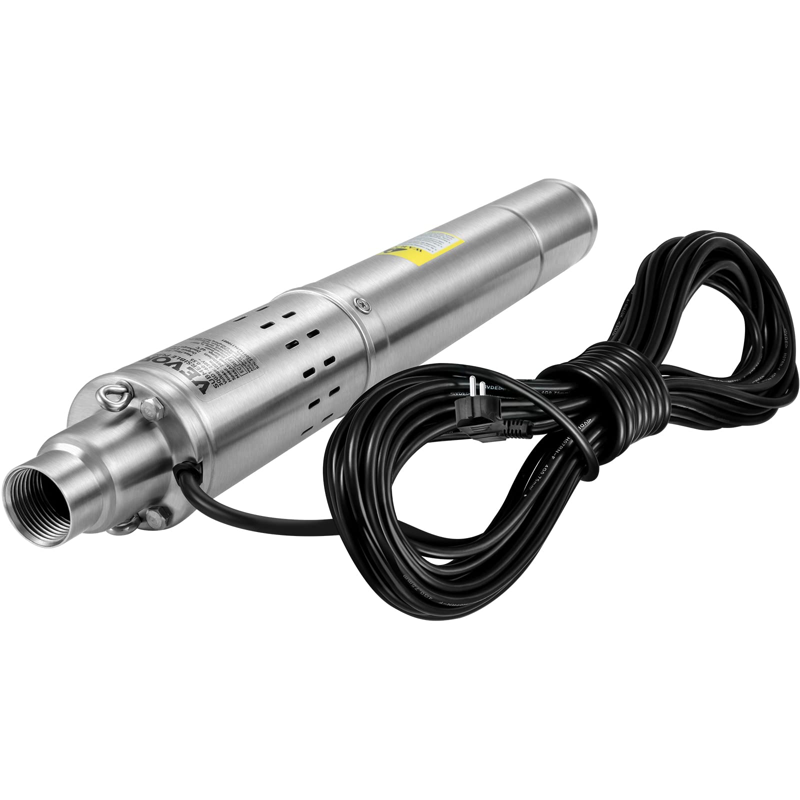 VEVOR Pompa zatapialna 550 W Przepływ 35 l/min do basenu ogrodowego ogrodu ze stali nierdzewnej, pompa głębinowa do głębinowych studni 230 V maks. wysokość tłoczenia 108 m, pompa zatapialna