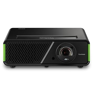 ViewSonic X2-4K UHD Short Throw Projector Designed for Xbox with Cinematic Colors, 4.2ms Response Time, 240 Hz Refresh Rate, 1.2X Optical Zoom, and HDR/HLG Support