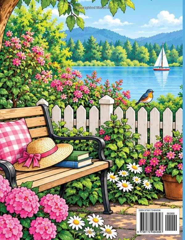 Beautiful Gardens Coloring Book for Seniors: Large Print, Bold & Easy Garden Coloring Pages for Seniors, Adults and Elderly – Relaxing Flowers and Nature Designs image 3
