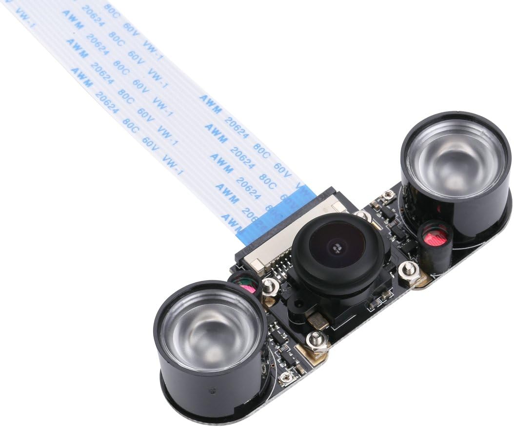 Raspberry Pi 4 Camera Fisheye Wide Angle 5MP 1080p Night Vision Camera Module for Raspberry Pi 4 Model B Raspberry Pi 3 Model B/B+