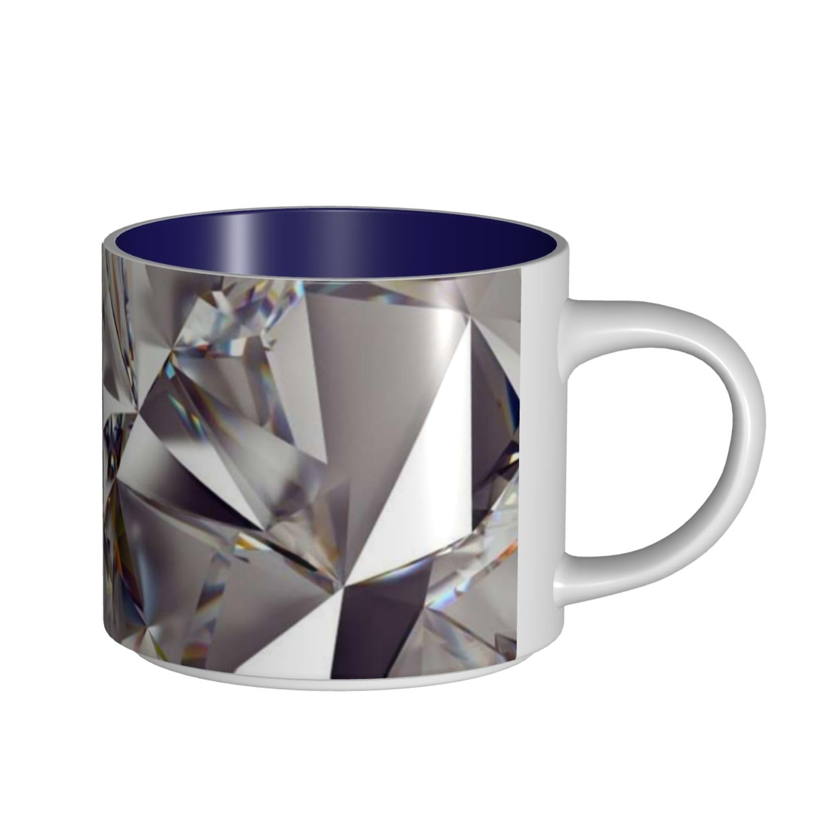 Diamentowy wzór drukowane kubki ceramiczne o dużej pojemności kubek do kawy
