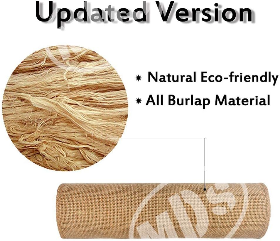 MDS Pack of 10 Wedding 12 x 108 inch Vintage Lace Burlap Table Runner, Rustic Farmhouse Jute Country Vintage Jute Burlap Roll for Wedding,Christmas Xmas New Year Party Jute Runner-Natural