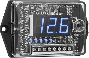 TARAMPS VTS5.1 Automotive Digital Voltmeter and Sequencer VTS 5.1 Blue LED Automotive Car Audio 5 Sequencer Outputs SPL Mode Voltage Protection, Digital Display, Car Audio Monitor, Black