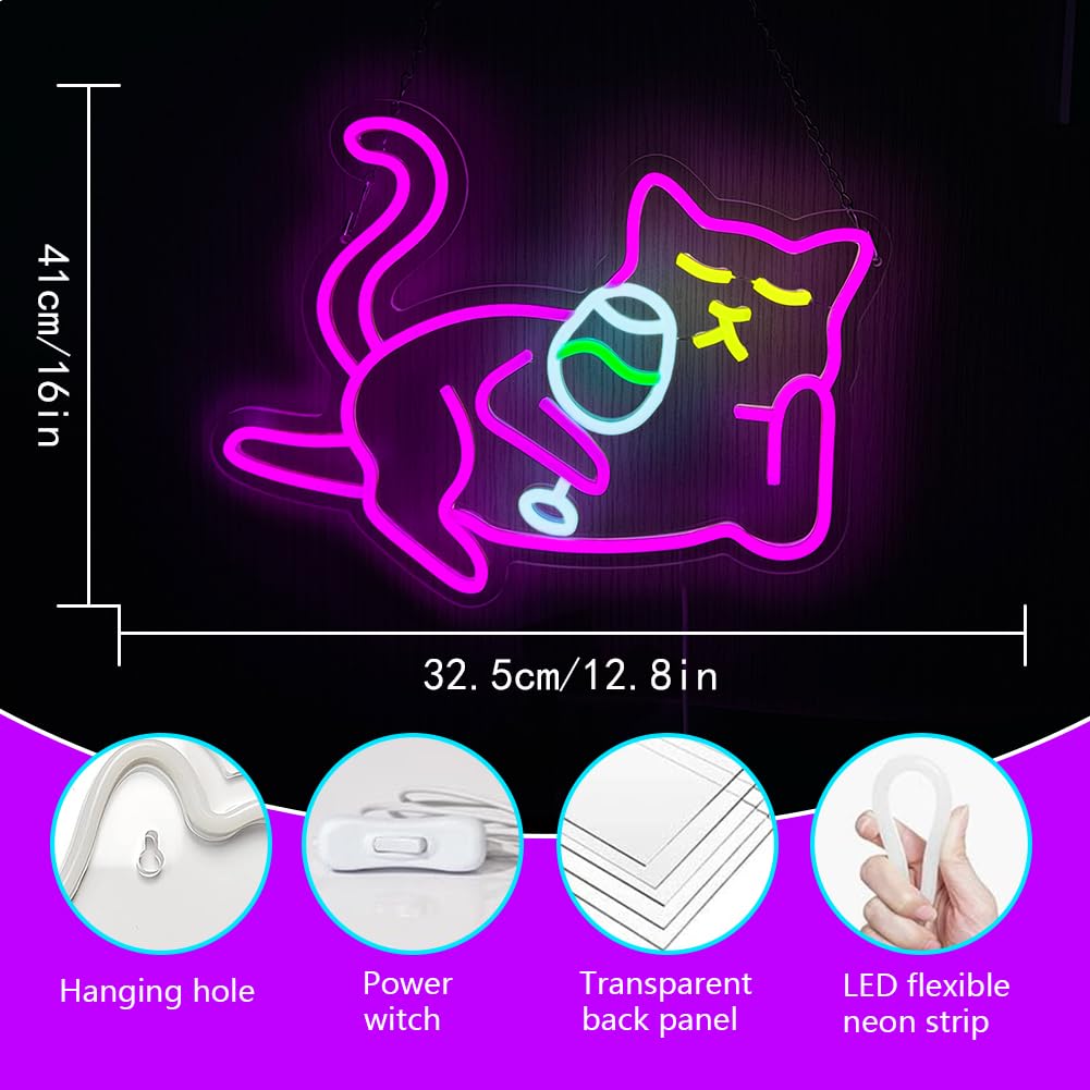 Amazon.co.jp: YUEYYNS 猫 ビール ネオンサイン 壁の装飾用バー ネオン