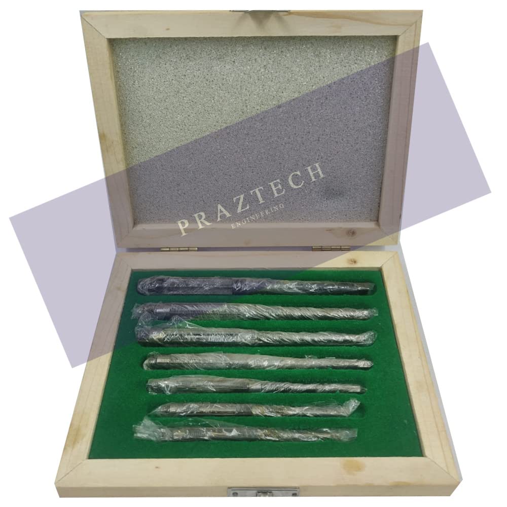 Set di 7 alesatori manuali regolabili HV -H3 (6,3 mm - 11,9 mm) in scatola di legno