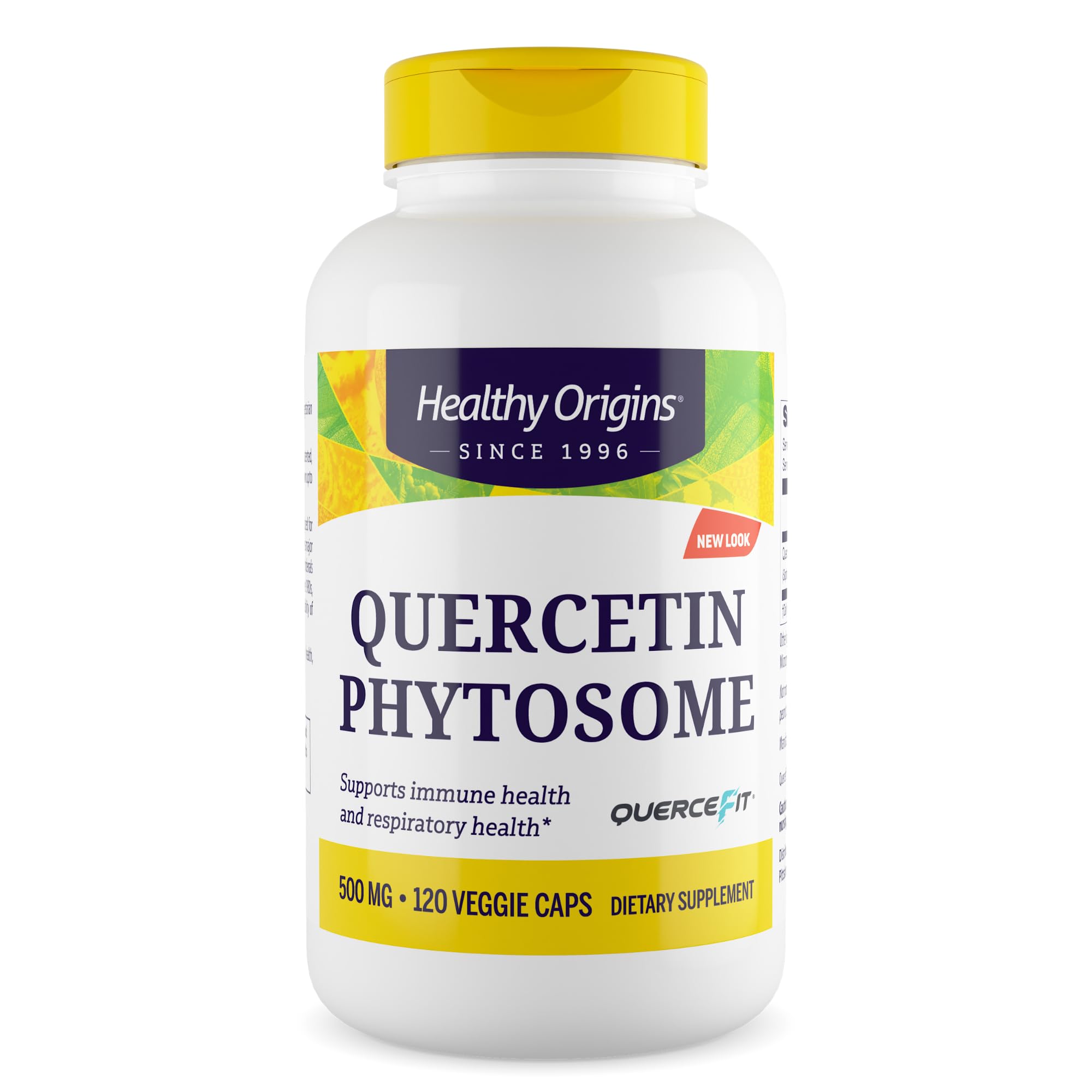 Healthy Origins Quercetin Phytosome 500 mg - Quercetin Supplements for Immune Support & Respiratory Support - Vegan, Non-GMO & Gluten-Free Quercetin Supplement - 120 Veggie Capsules