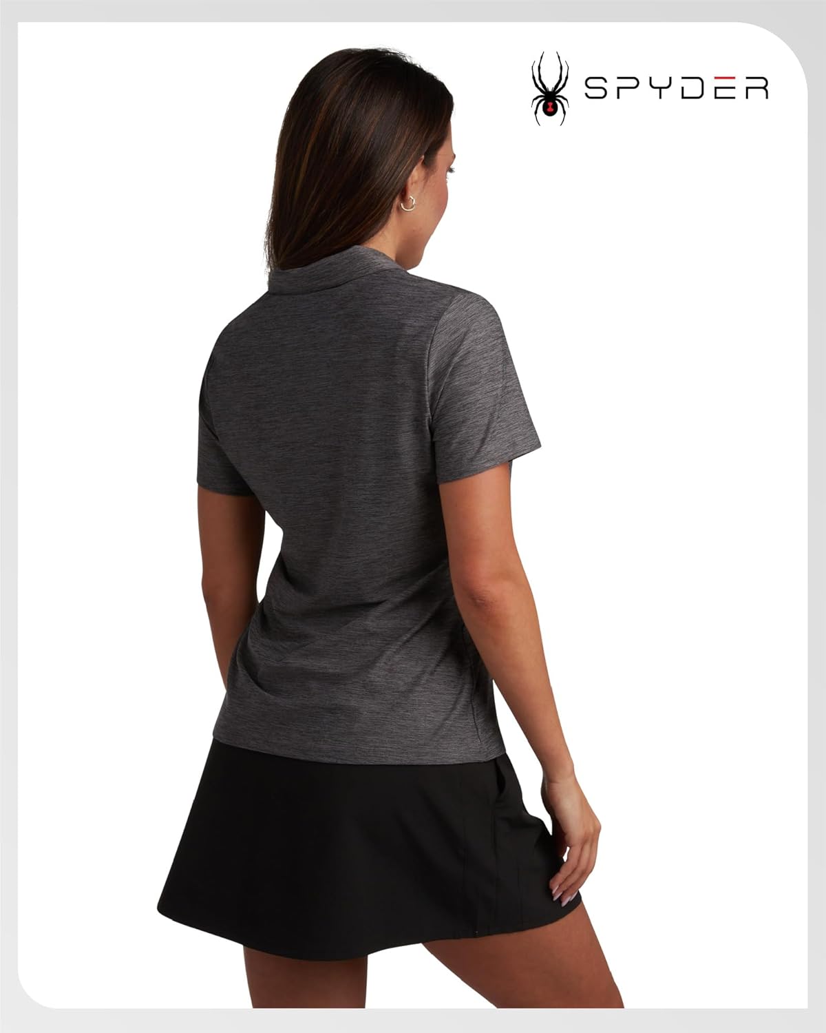 Spyder Womens Golf Shirt - Moisture Wicking Lightweight Stretch Sport Top Polo Shirts for Women with UPF 30+ Sun Protection - Image 2