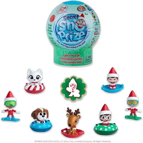 The Elf on the Shelf Secret SnoPrize - Colecciona una de las ocho mini figuras misteriosas. Incluye paquete de nieve mágico