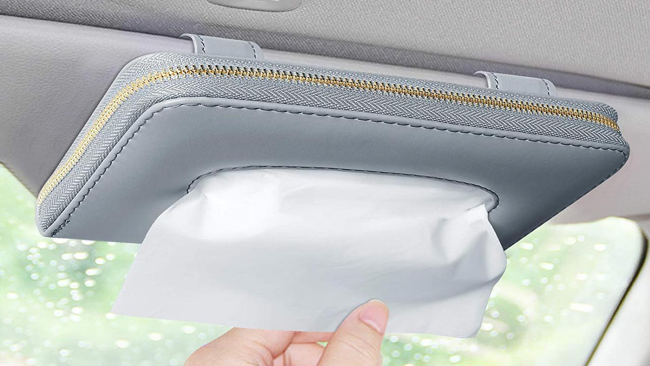 Ihreesy Car Dashboard Tissue Box Holder,Universal Suede Tissue Holder Armrest Box Paper Tissue Dispenser Center Console Tissue Storage Box For Most Vehicles,Brown