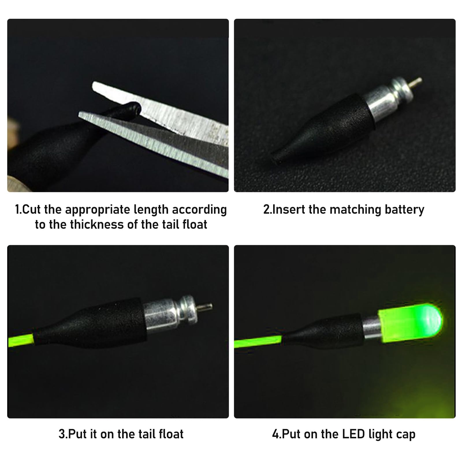 Bordeag 8 Pezzi di Galleggianti Led per Pesca, Luci per Canne da Pesca Notturna, Galleggianti Led per Pesca, Caricabatterie per Galleggianti da Pesca, Luci Led per Pesca Notturna, Galleggianti per