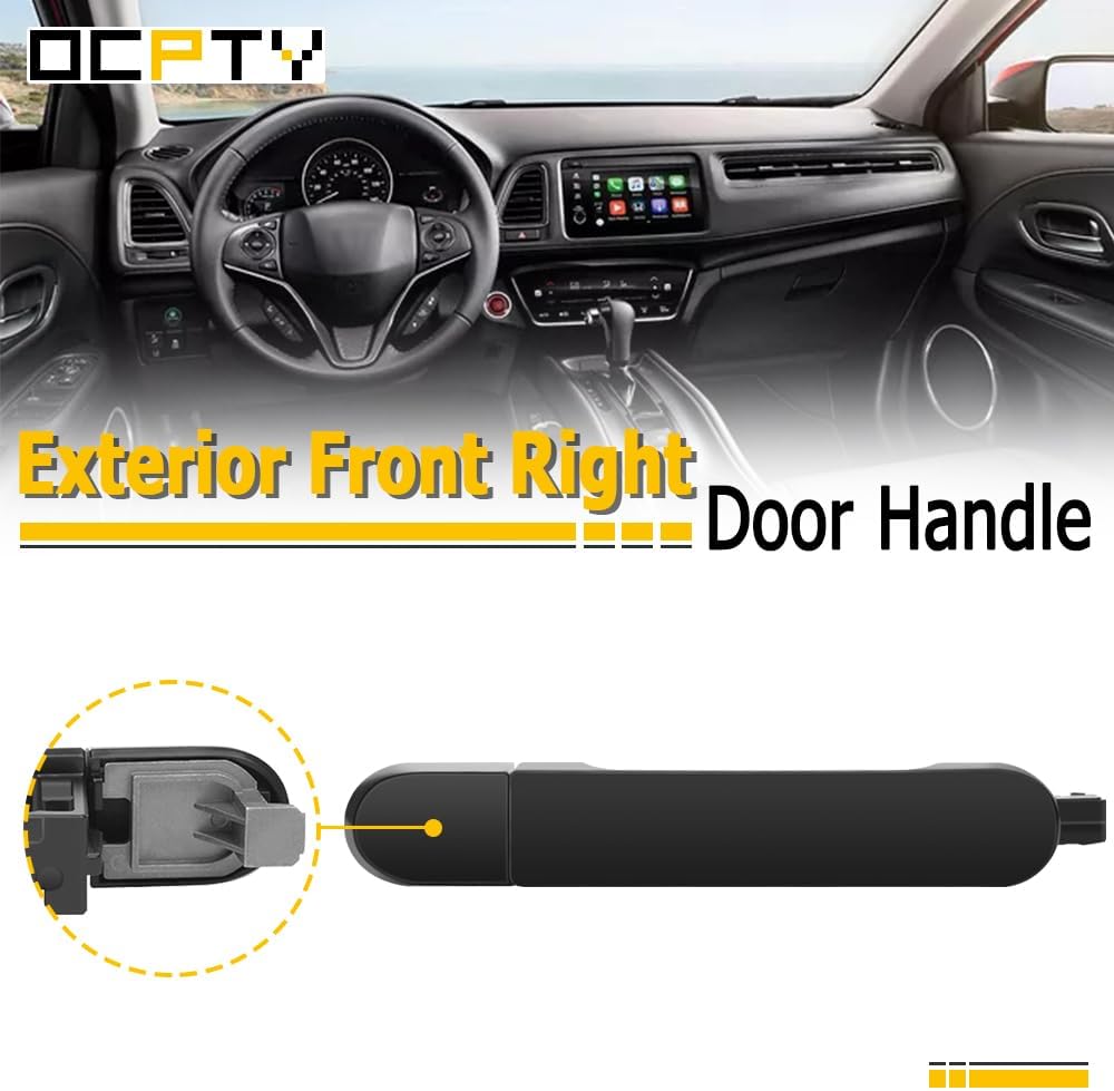 OCPTY Door Handles Exterior Front Passenger Right Side Fit for 2007-2012 for Nissan Versa Hatchback 2007-2011 for Nissan Versa Sedan Black 1pcs (Pack of 2)