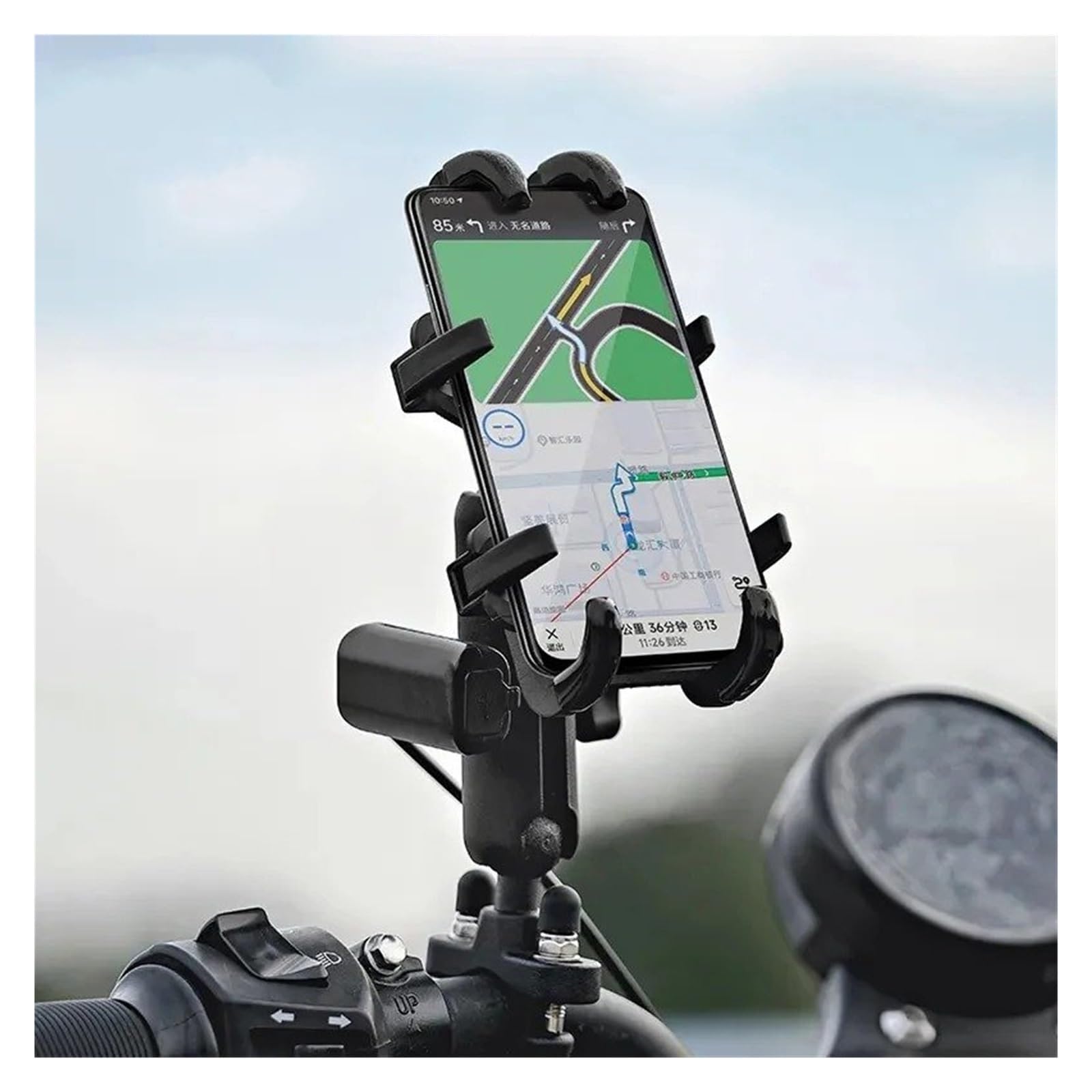 Support GPS Moto Support De Téléphone pour Moto, Chargeur USB 3.0 Rapide, GPS, Guidon, Rétroviseur, pour Téléphones Portables
