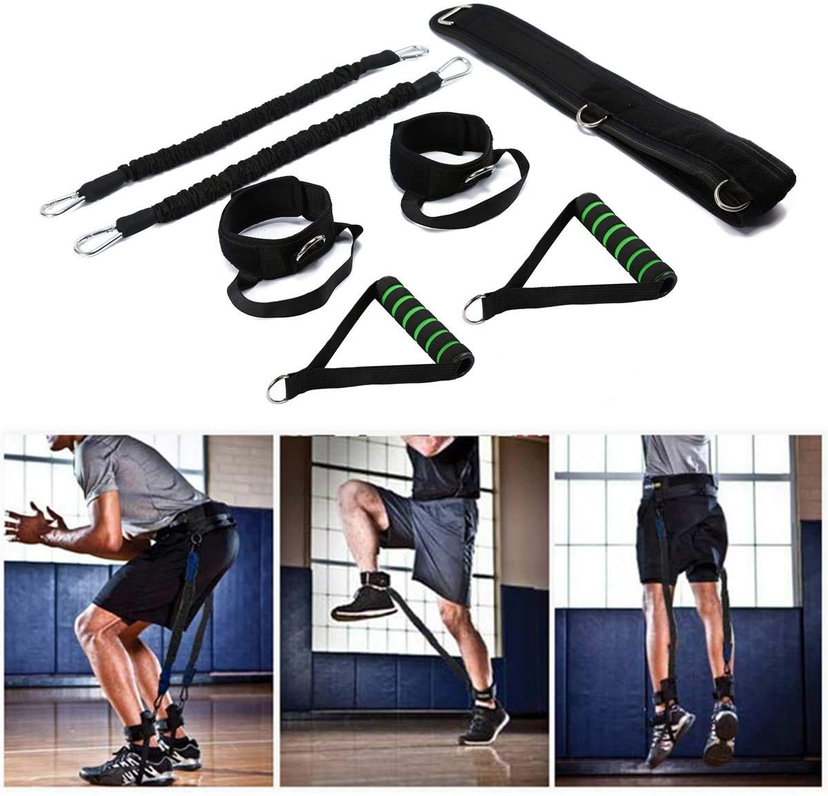 UBAYMAX Vertical Jump Trainer Equipment Bounce Trainer Leg Strength Training Bands for Agility, Strength Speed Fitness Basketball Volleyball Football, Exercise Device 60/70lbs Resistance Bands Set