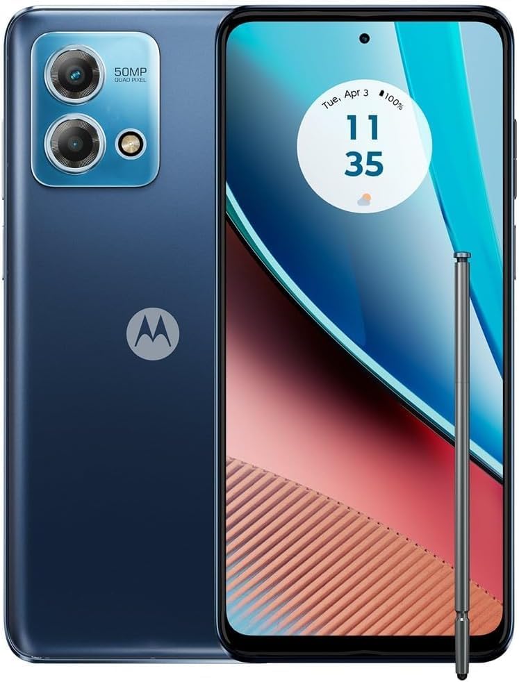 Motorola Moto G Stylus (2023) XT2317 64GB Almacenamiento 4GB RAM 6.5" Pantalla HD+ Cámara 50MP Stylus incorporado Cricket Bloqueado Azul