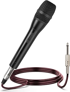 LiNKFOR Wired Microphone for Singing with 16.4ft XLR Cable Metal Handheld Mic Compatible with Karaoke Machine Speaker Amp Mixer for Karaoke Singing Speech Wedding
