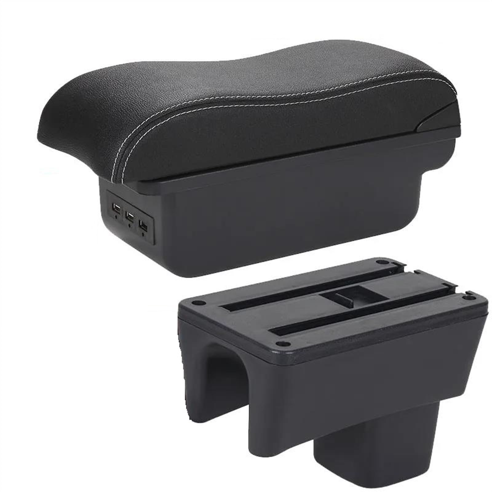 Center Console Armrest Storage Box For Swift 2005-2023 Car Interior Parts Modification Accessories(B3 Black white 3USB)