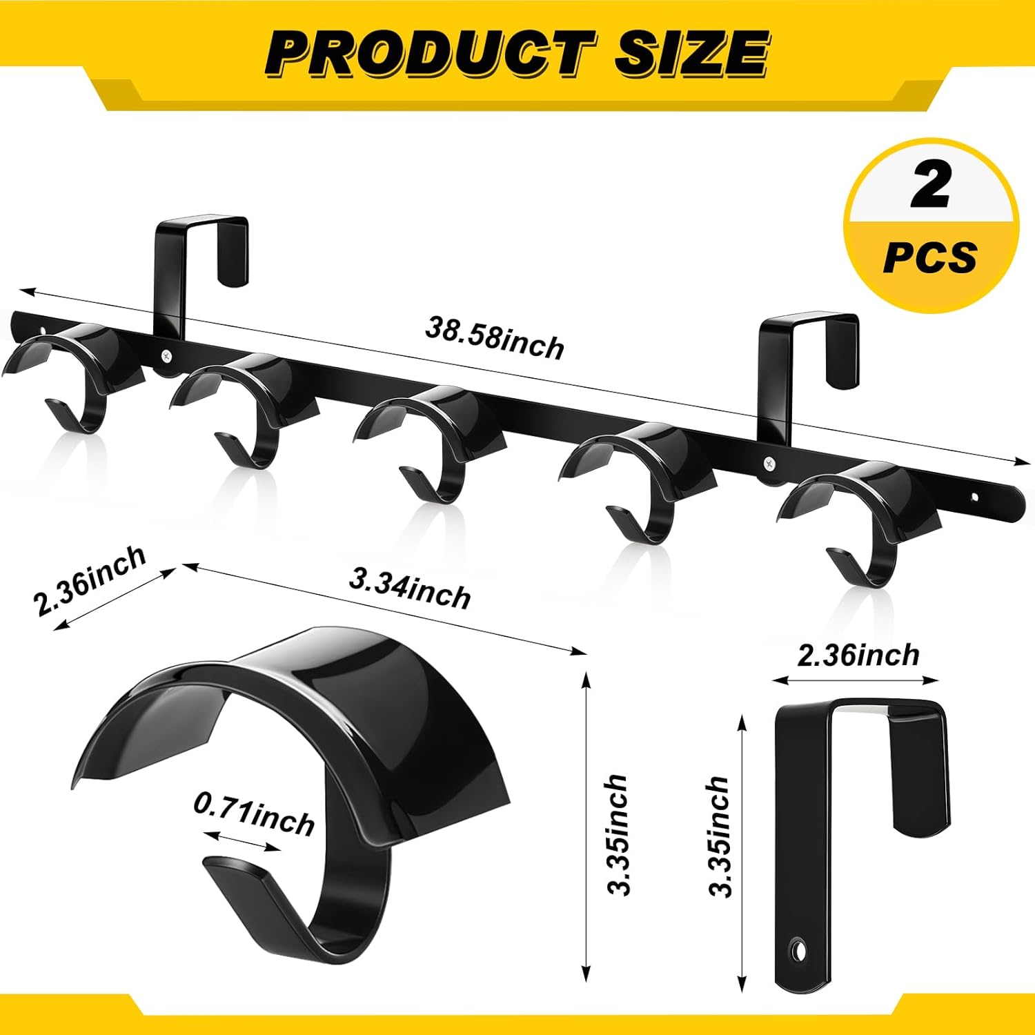 Zonon 2 Pack Horse Tack Bridle Hooks 10 Count Long Metal Horse Bridle Rack Detachable Stall Wall Mount Hanger for Tack Harness Halter Blanket Saddle Storage Stall Fence Barn Room Supplies