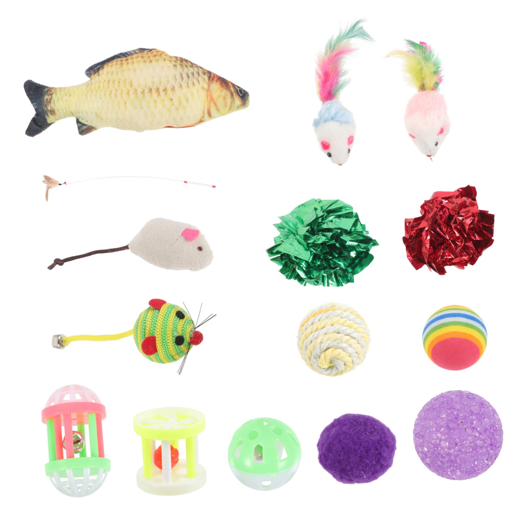 Happyyami 48stücke Teiliges Katzen-spielzeugset Mit Lustigen Spielstäben Und Bunten Künstlichen Mäusen Interaktive Katzenspielzeuge Aktivität Und Spielfreude Für Katzen Und Kätzchen