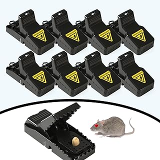 Mouse Traps（ 8 Pack ） Mice Traps for House, Small Mice Trap Indoor Outdoor Quick Effective Sanitary Safe Mouse Snap Trap Catcher for Family and Pet, Black