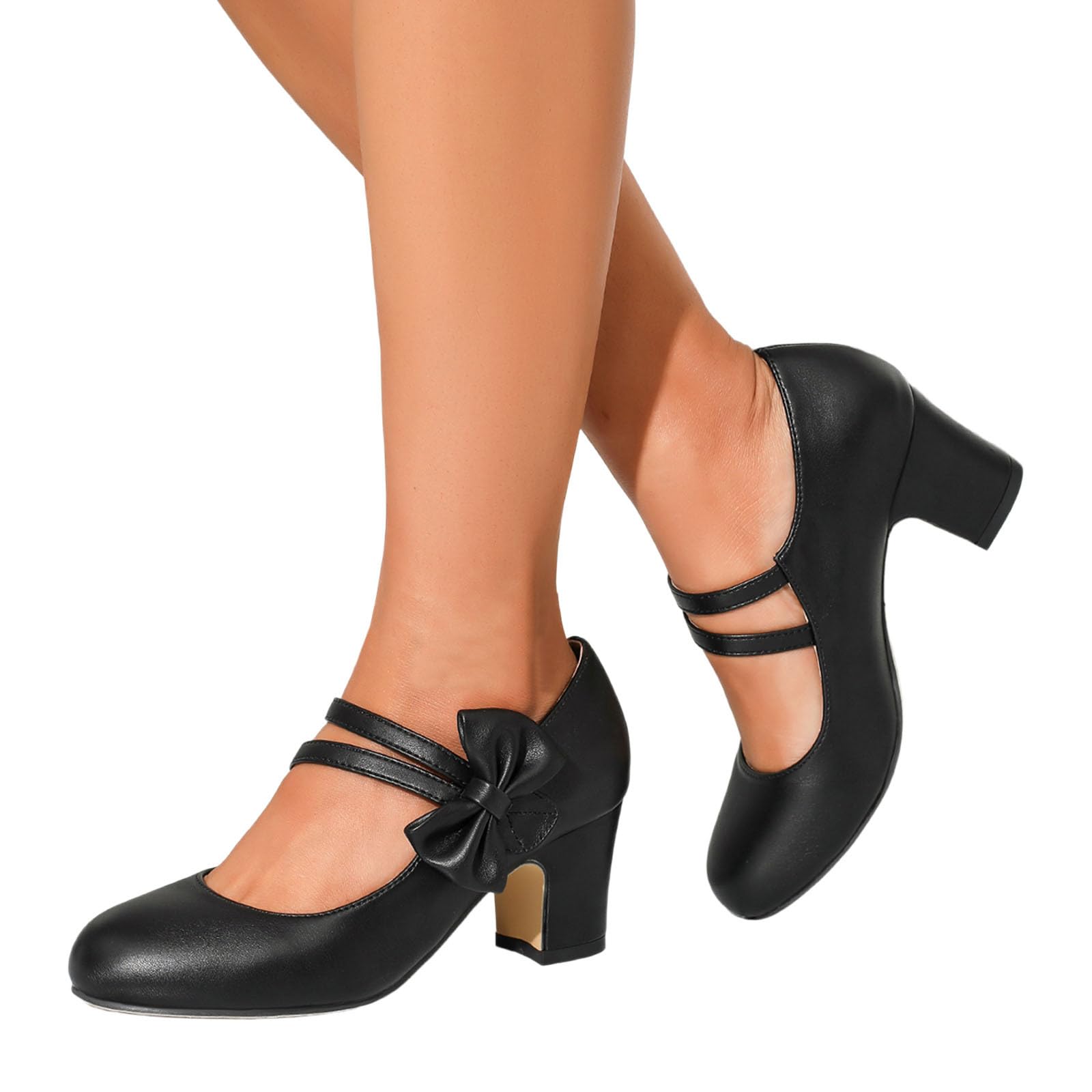 Zapatos de baile tradicionales para mujer con tacón de bloque gruesos para novia, bailarina, zapatos elegantes con hebilla de 65 cm, versátil, moda casual para vaqueros, faldas, suela antideslizante