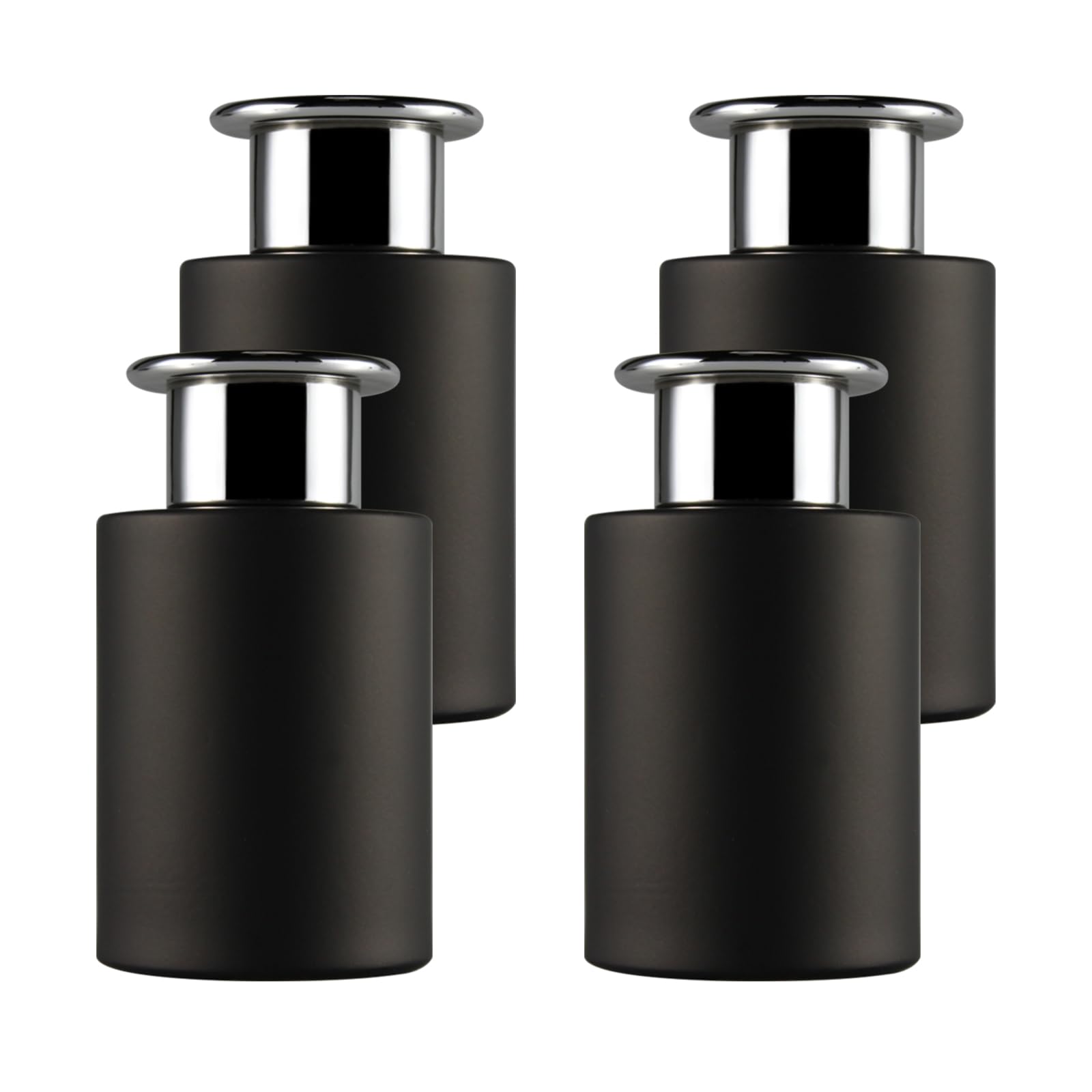 Glass Diffuser Bottles Matte Black Diffuser Jars with Silver Caps Set of 4 – 4.2 inches High, 120ml 4.06 Ounce. Fragrance Accessories Use for DIY Replacement Reed Diffuser Sets.