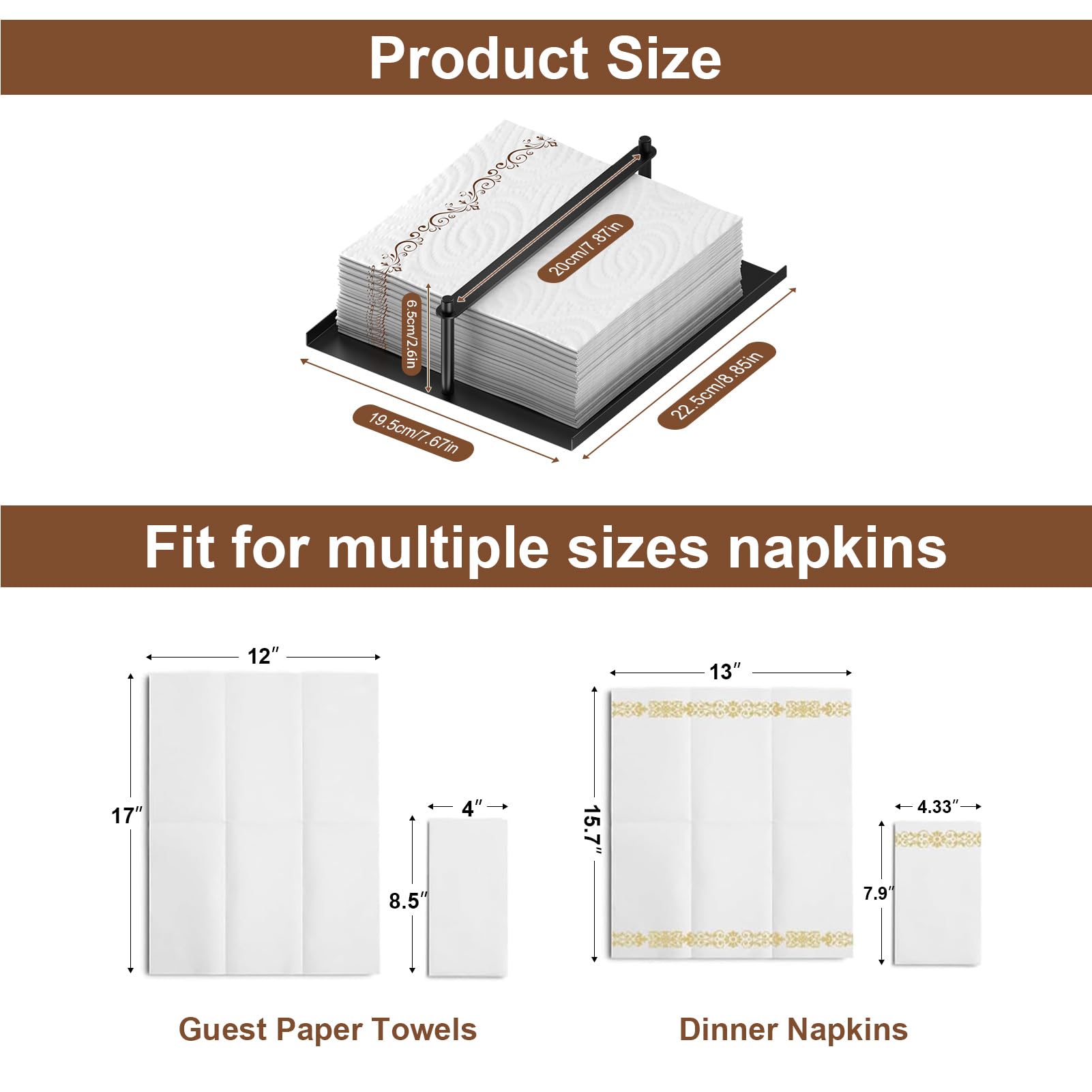 Servilletero para mesa de cocina, moderno dispensador de servilletas para invitados, bandeja para baño, servilletero cuadrado plano para comedor, decoración de sala de papel, oficina,