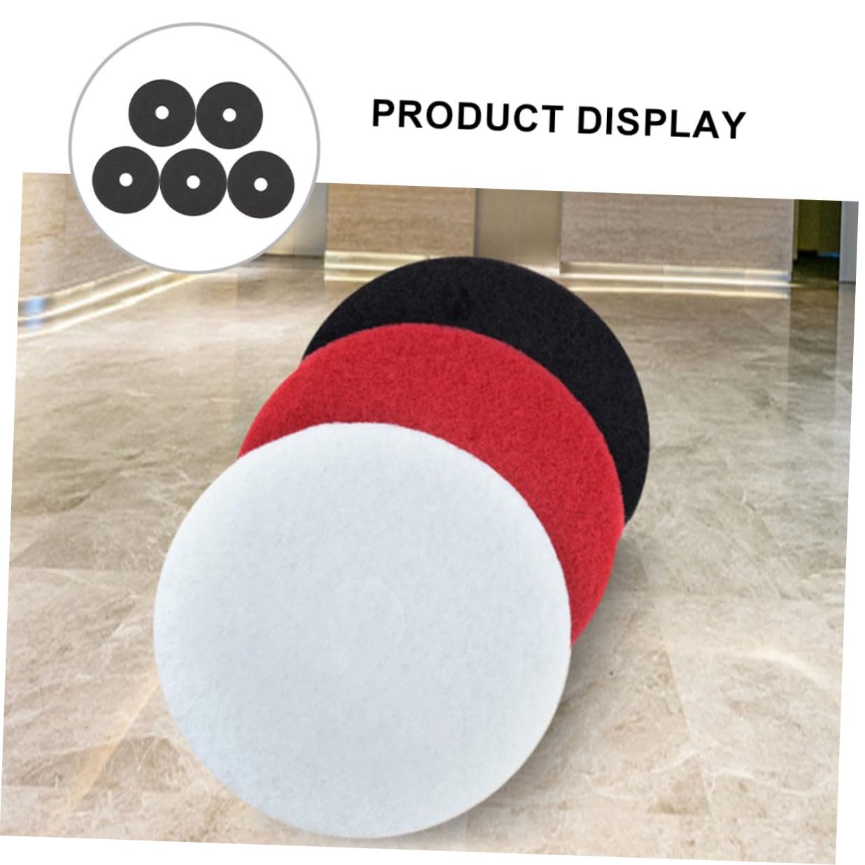 Floor Cleaning and Polishing Pad 17 Inch Black Microfiber Machine Mat 5pcs for Industrial Floor Waxing and Scrubbing Applications