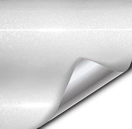 VViViD XPO Sparkle - Envoltura de vinilo blanco brillante metálico para automóvil (25 pies x 5 pies)