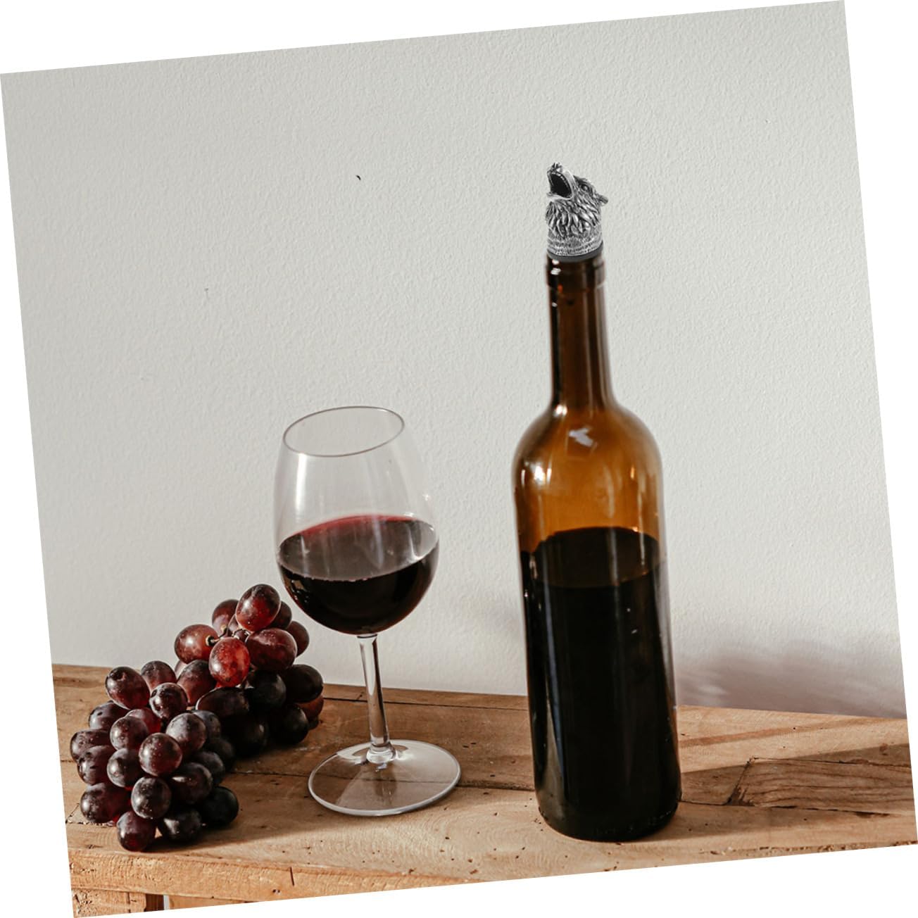 COLLBATH 2pcs Unique Wolf Head Wine Pourer Spout Zinc Alloy Wine Aerators Elegant Bar Accessory Sturdy Construction