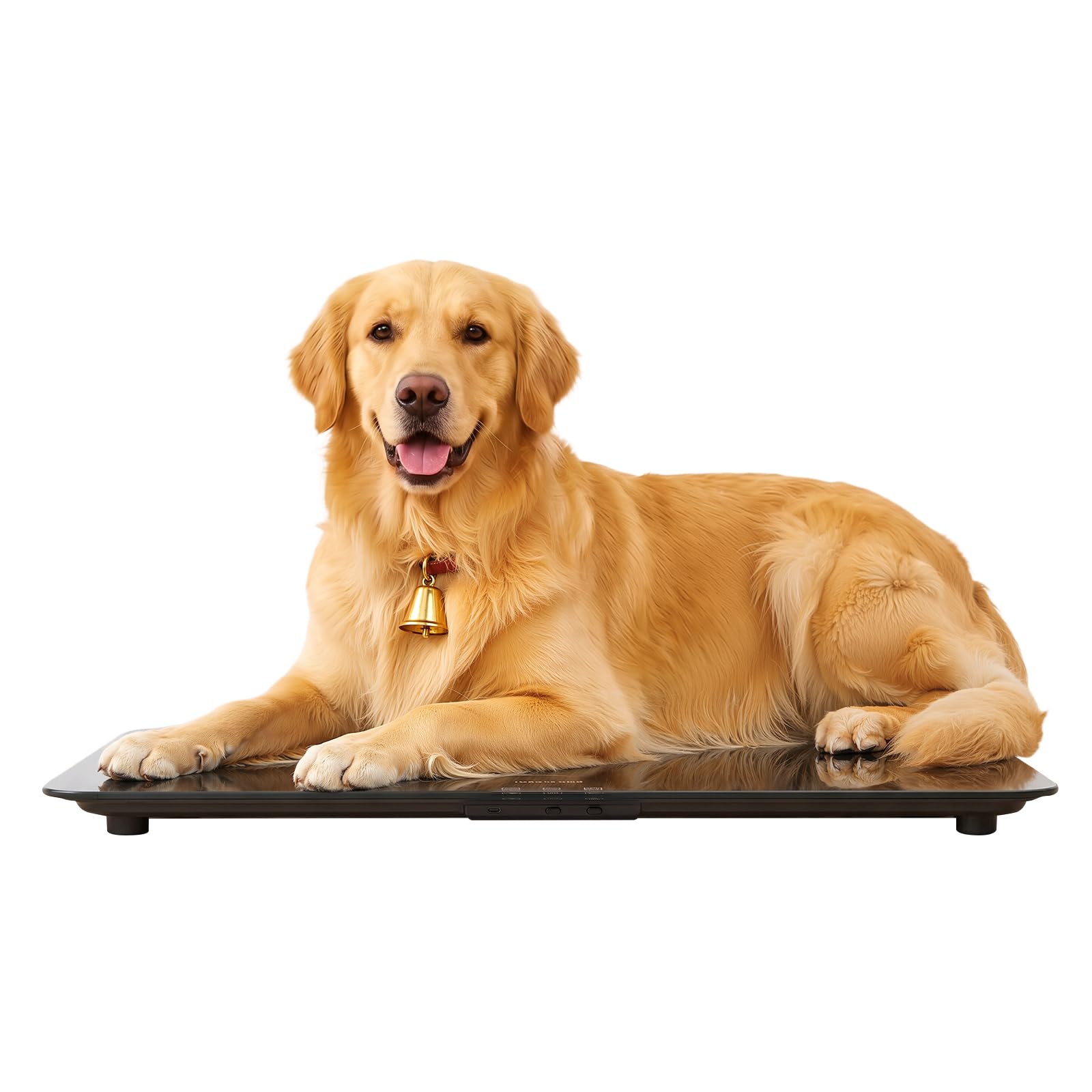 Digitale Haustierwaage bis 100 kg Präzision 10 g Große Tierwaage mit LCD-Anzeige & USB-Aufladung Tierwaagenplattform für Hunde Katzen und Kleintiere 69x33cm (Schwarz)