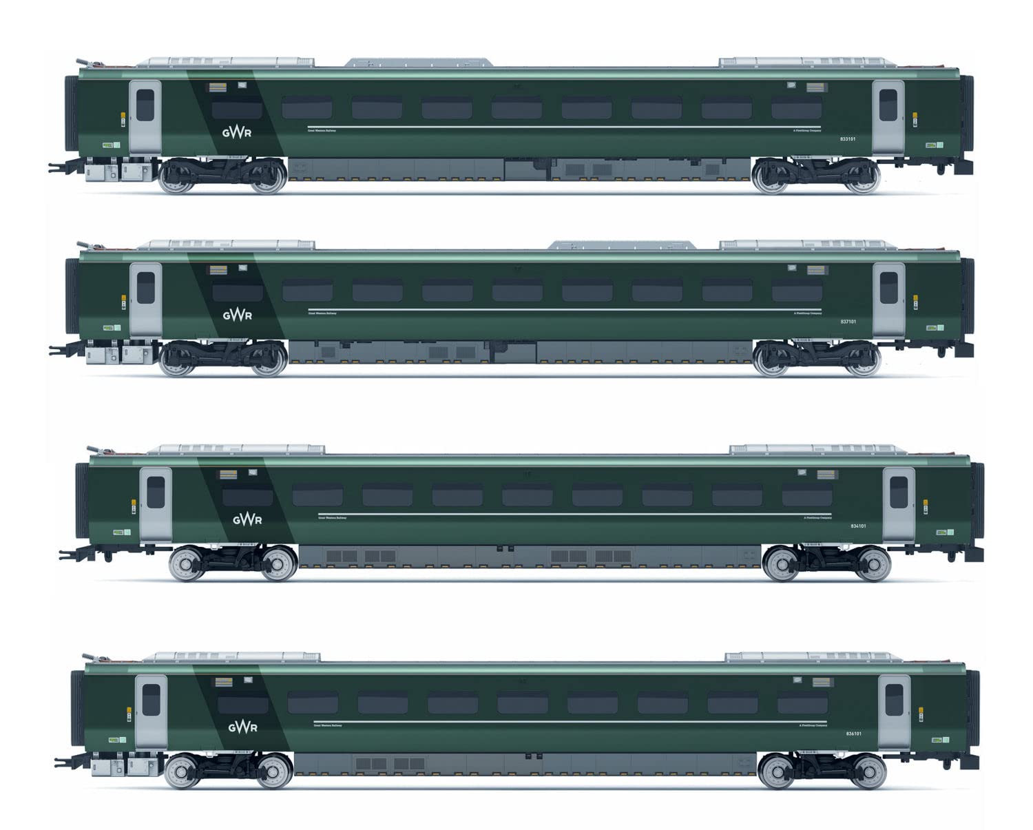 Hornby R40351 Class 802/1 GWR Coach 4 Pack 837101, 836101, 834101 & 833101