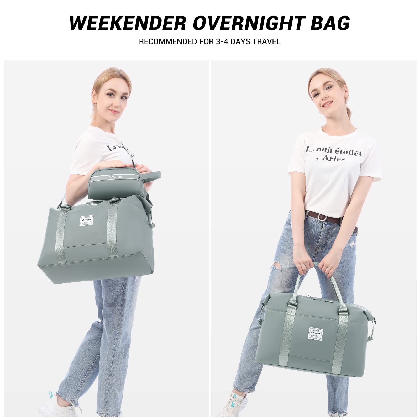 LOVEVOOK Borsone da Viaggio Donna Borsone Palestra Borsa da Viaggio Weekend Borsa Palestra Grande Borsone Nascita Ospedale Borsoni Palestra Borse Sportive Borsa Piscina Bagaglio a mano Travel Bag