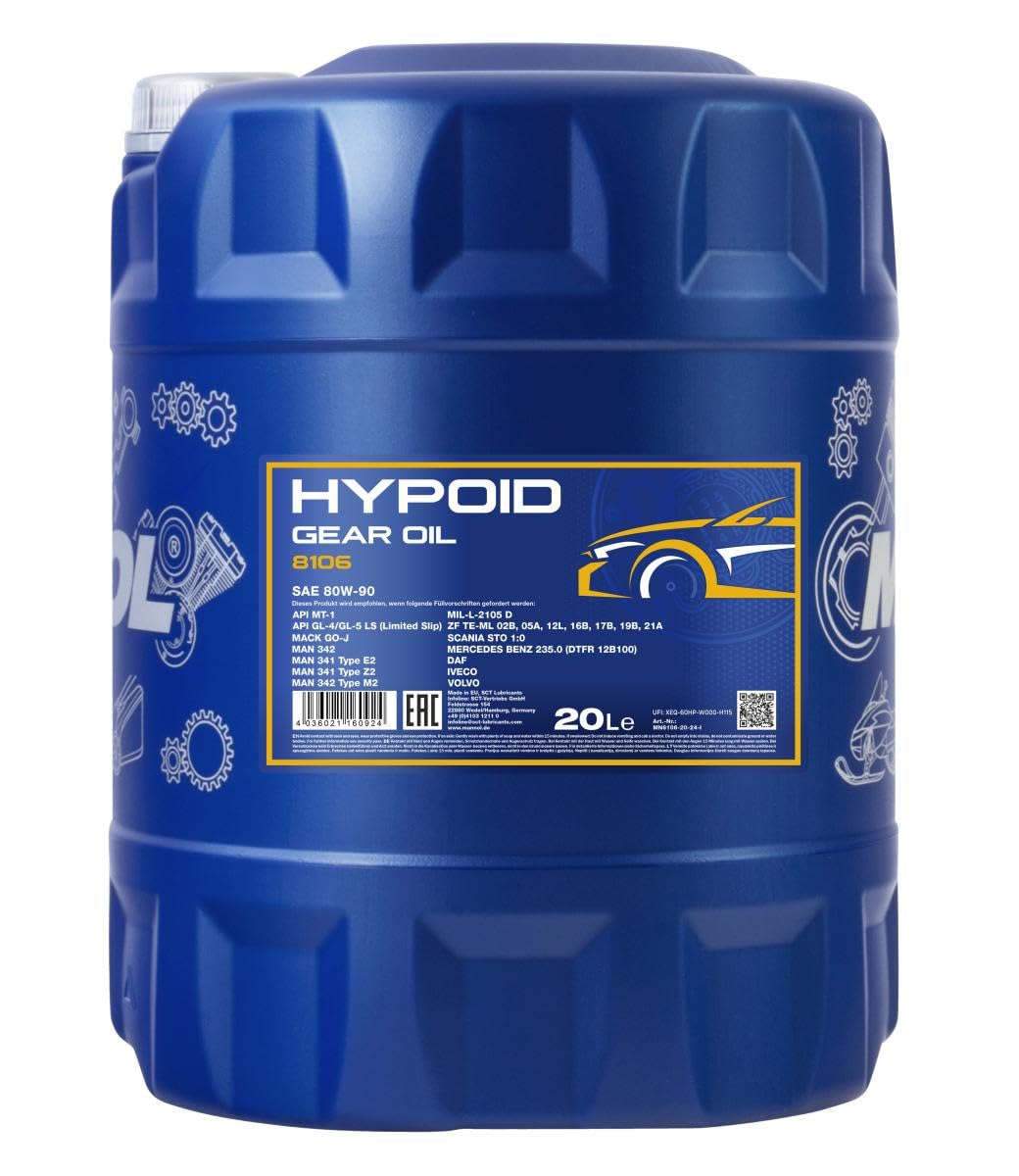 MANNOL hypoid getriebeoel de 80 W 90 API GL 4/GL/5 LS, 20 L