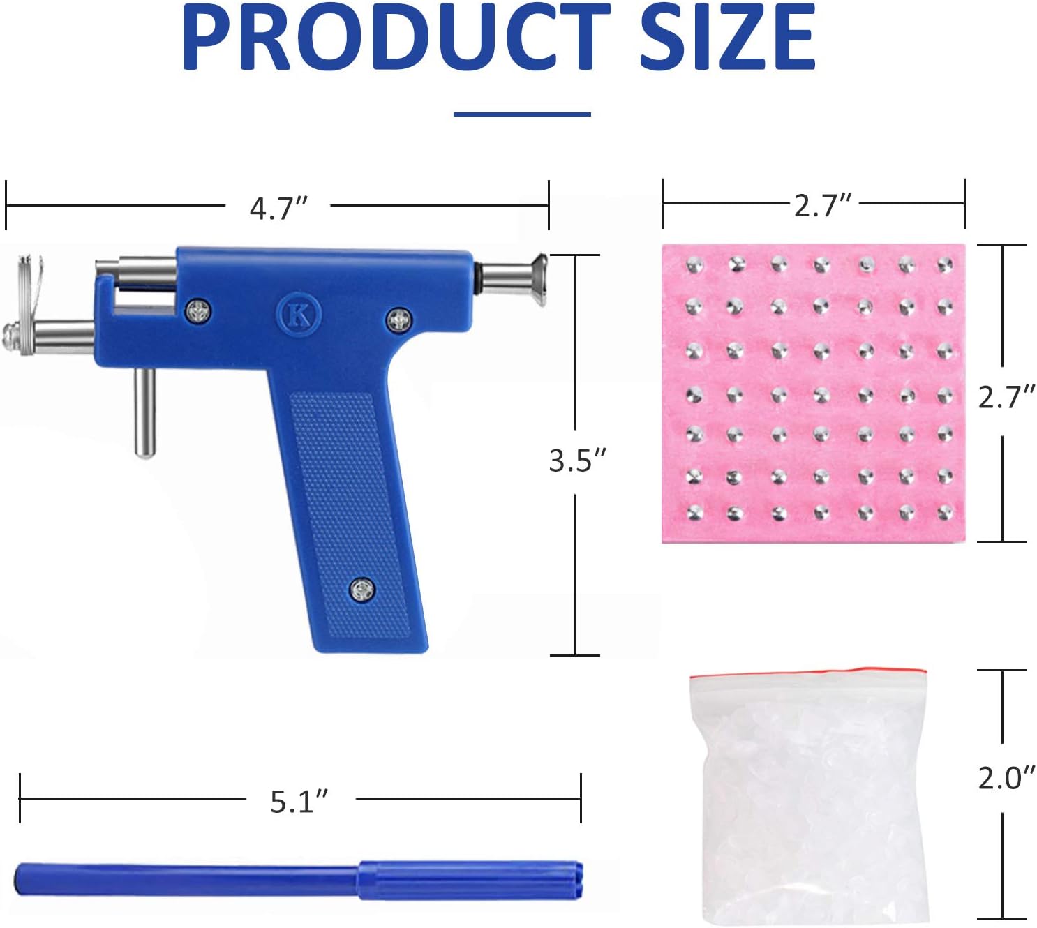 Ear Piercing Gun tool Kit,Professional Ear Nose Navel Body Piercing Gun