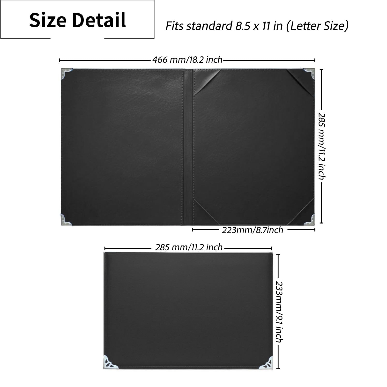 Porta certificato di naturalizzazione di alta qualità, 20,5 x 28,5 cm, copertina per diploma e certificato, con protezioni angolari in metallo argentato, porta certificato di matrimonio, cartella