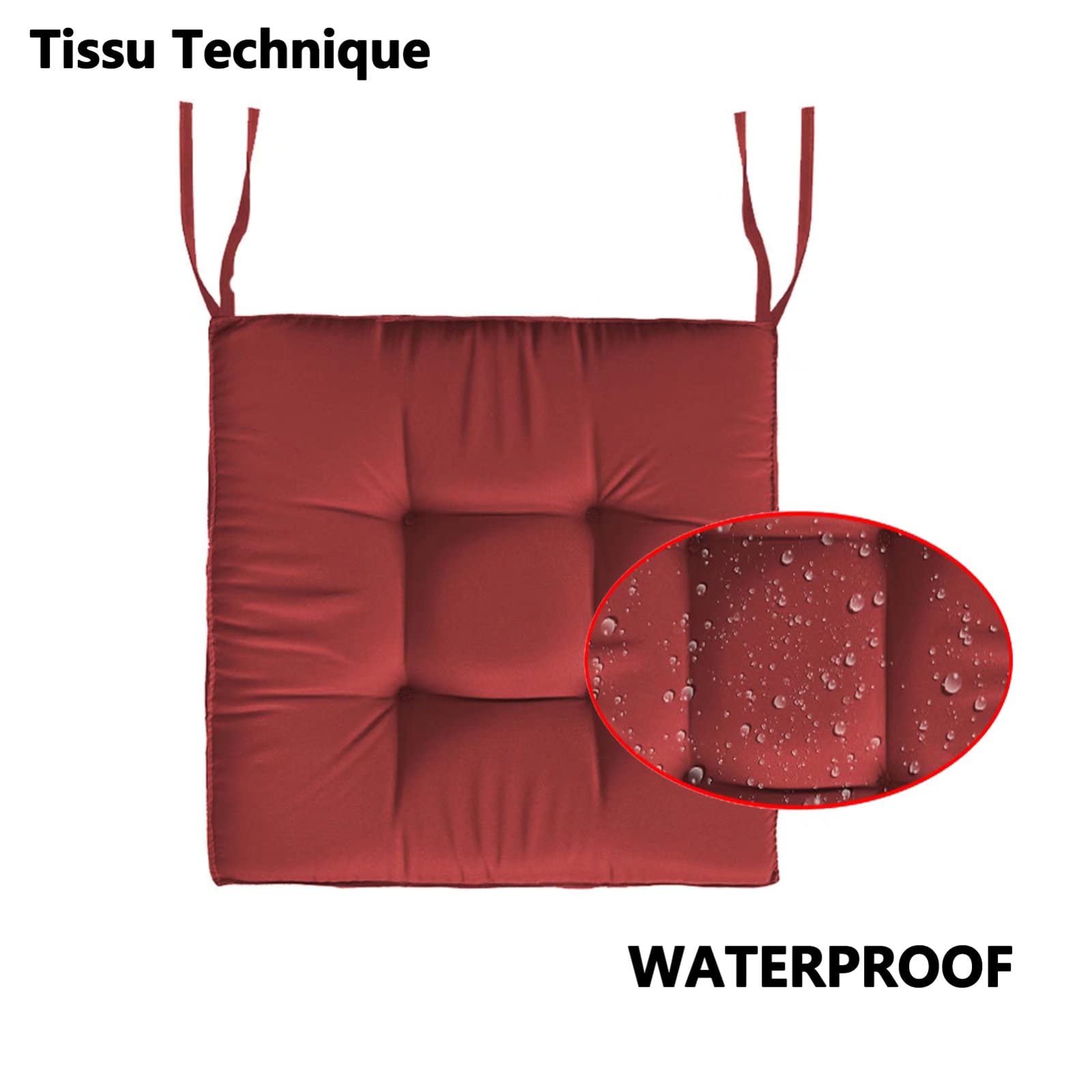 Galette De Chaise 45x45 ImperméAble, Coussins De Chaises Exterieures, 7cm Ultra éPais Anti-DéFormation Coussin pour Salon De Jardin, ImperméAble Et Jetable Coussins Chaise Cuisine Noir