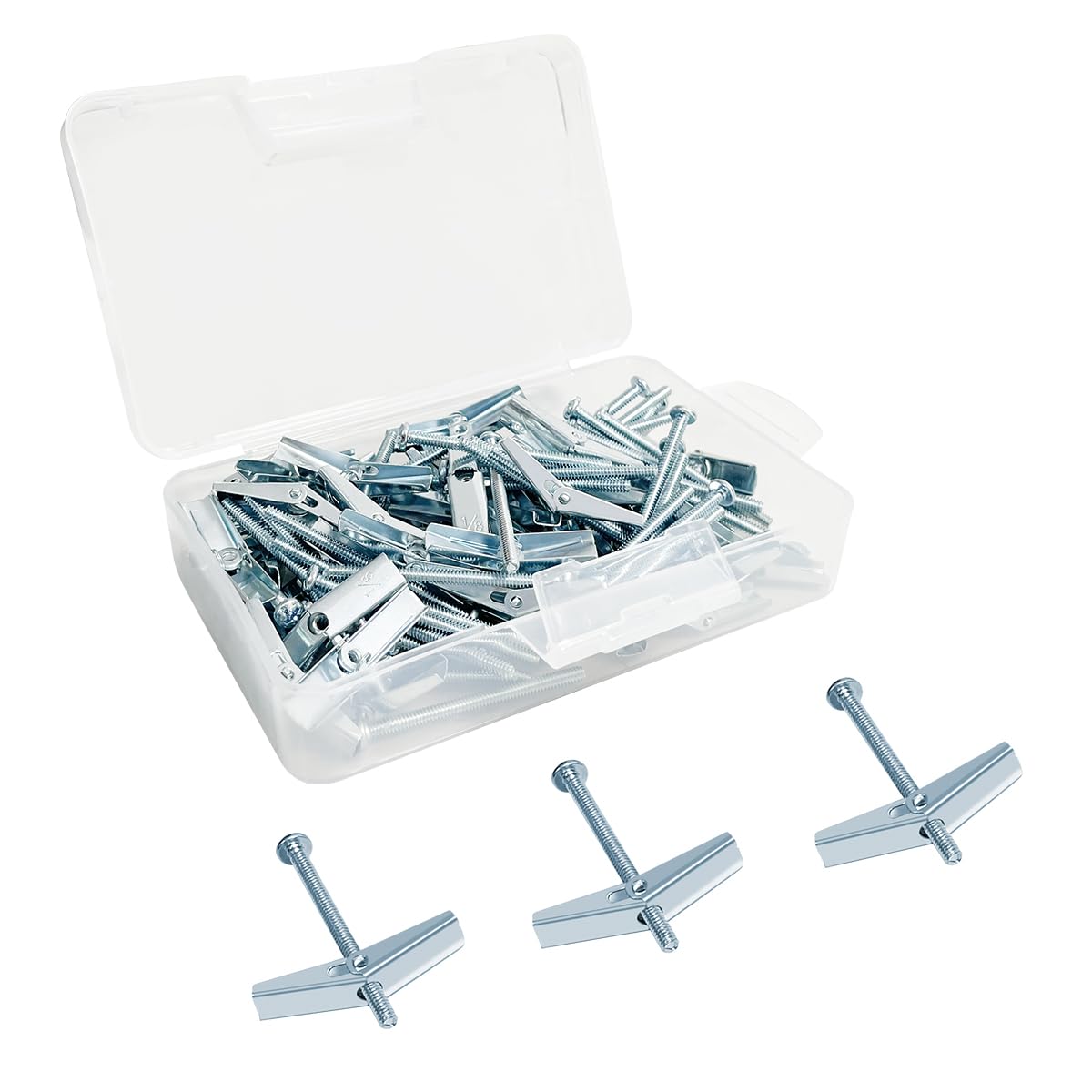 1/8X2-Inch Toggle Bolt and Wing Nut for Hanging Heavy Items on Drywall (50 Pack)