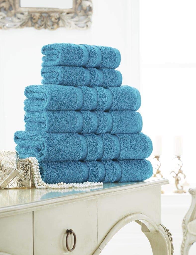 Artistic Fashionista Limited Pure Egyptian Cotton Hotel Quality Super Soft Thick & Absorbent ZERO TWIST Hand Towel, Bath Towel, Bath Sheet, Jumbo Bath Sheet (Turquoise, Hand Towel - Pack 2)