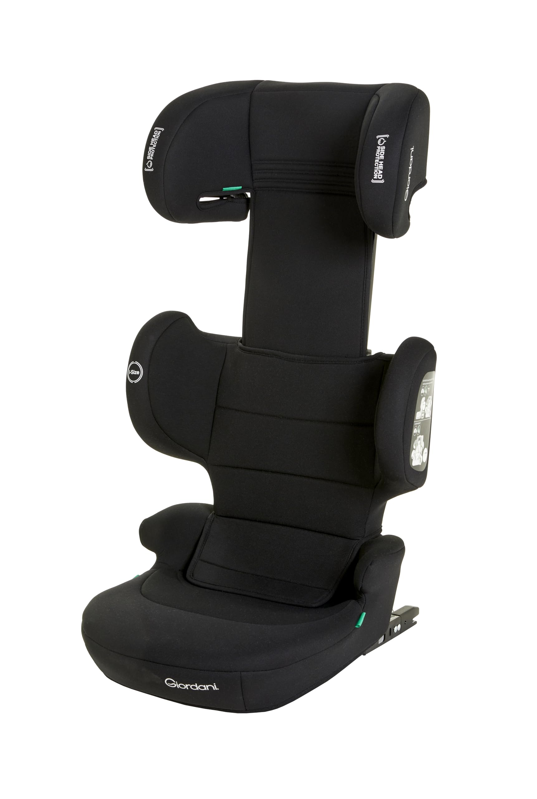 Giordani Ares Seggiolino Auto 100-150 cm i-Size, Omologato R129/03 con Connettori Isofix, Schienale Pieghevole Salvaspazio, Poggiatesta Regolabile e Tessuti Morbidi, Per Bambini dai 3 ai 12 Anni