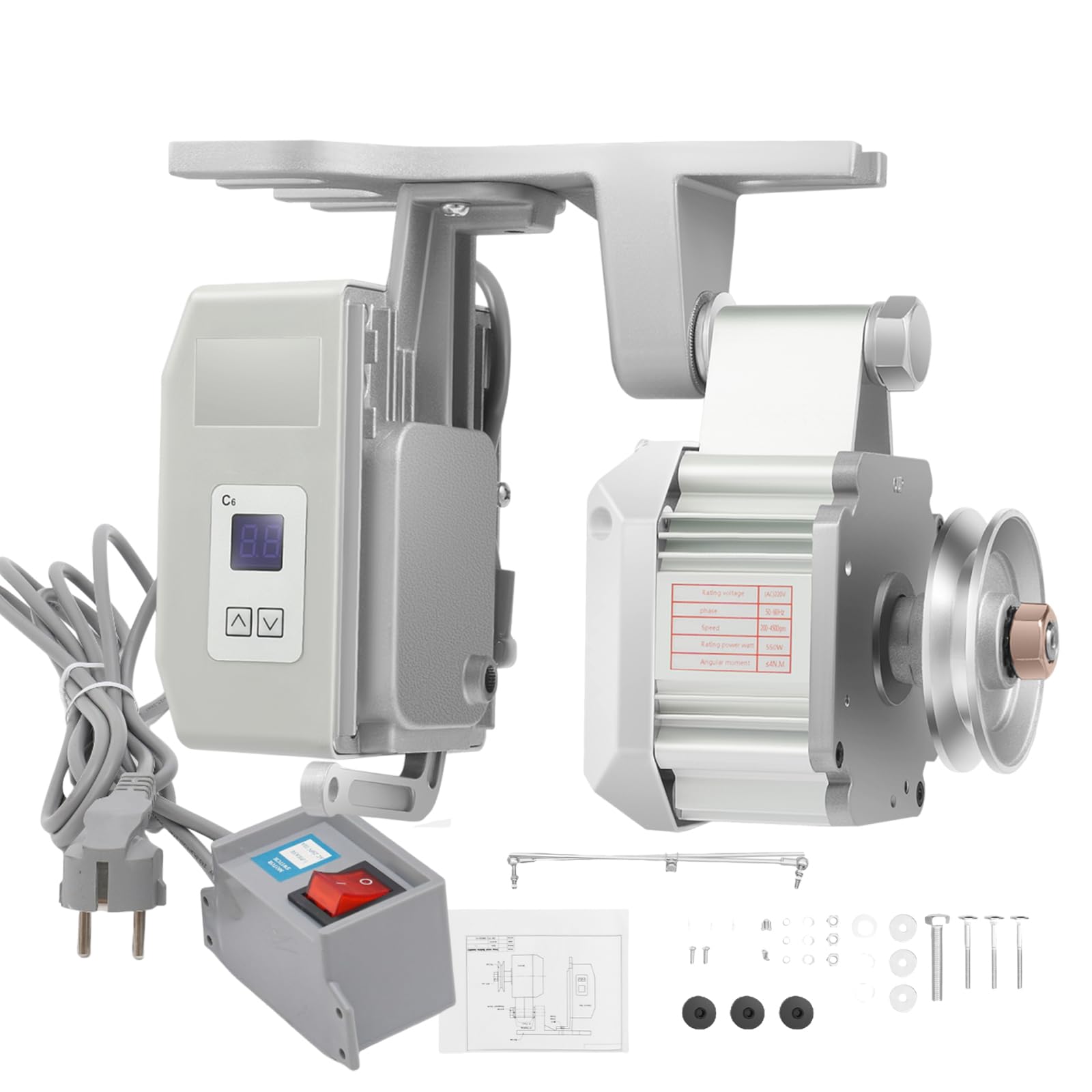 Servo motor de 550 W, ahorro de energía, 220 V, servomotor eléctrico sin escobillas, motor de máquina de coser industrial, velocidad nominal: 3000 rpm