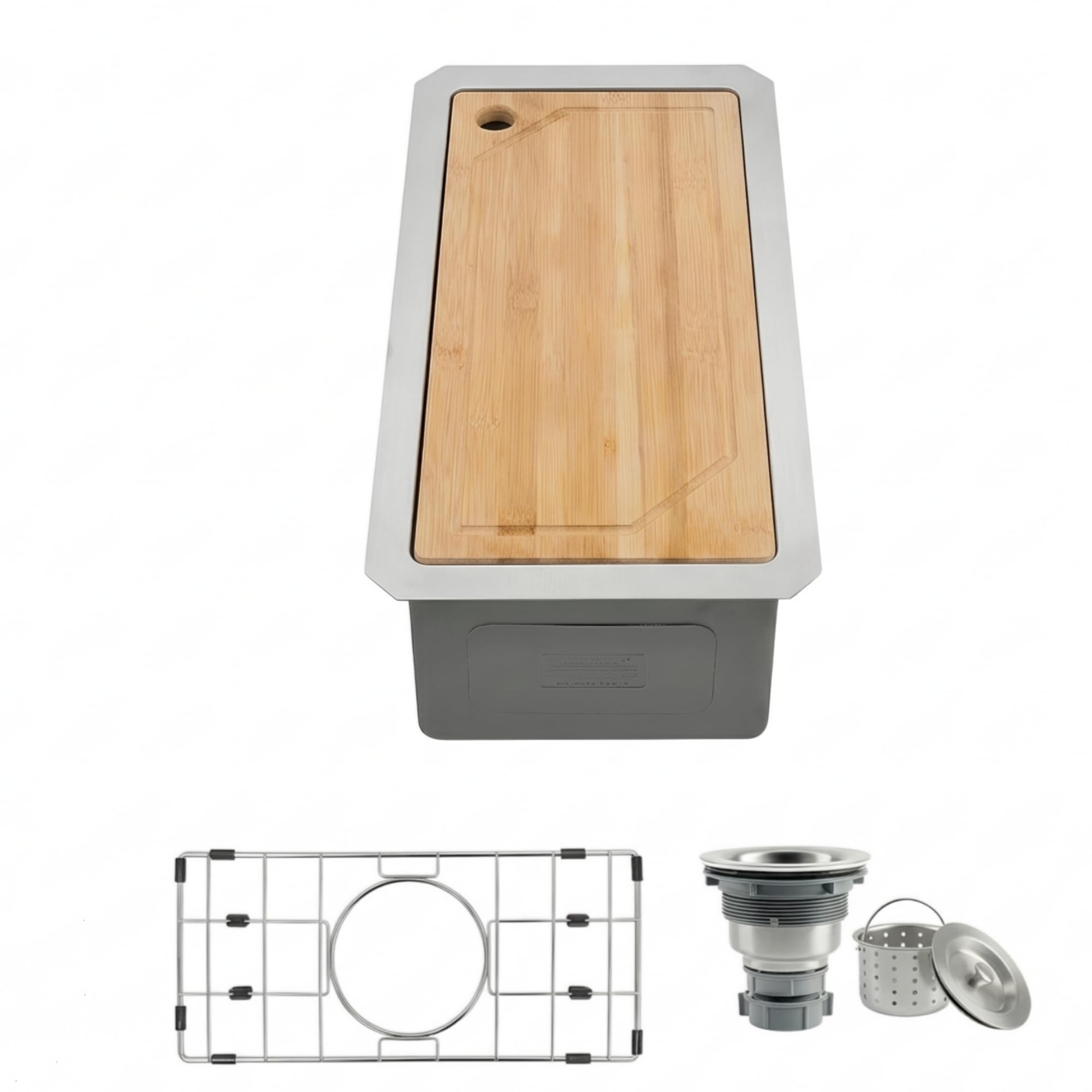 Small Bar Sink 9.5“ X 18”,Undermount Wet Bar Sink with Workstation
