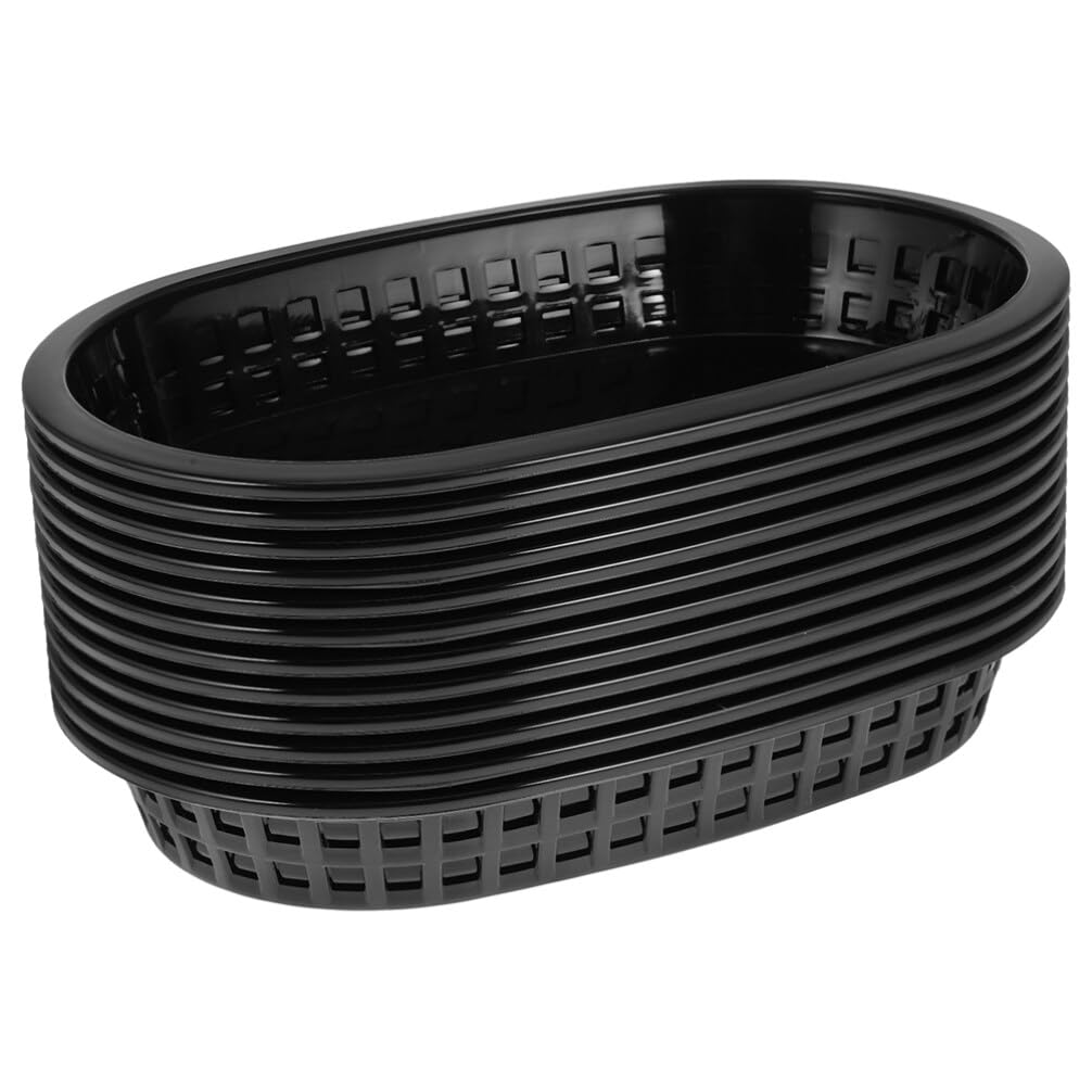 24 Cestini Fast Food Riutilizzabili in Plastica 9.25X5.91X1.38 Pollici Vassoio Barchetta Per Snack Hamburger Patatine Fritte E Pane Ristorante Buffet Catering Casa