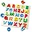 Coogam Wooden Alphabet Puzzle - ABC Letters Sorting Board Blocks Montessori Matching Game Jigsaw Educational Early Learning Toy Gift for Preschool Year Old Kids