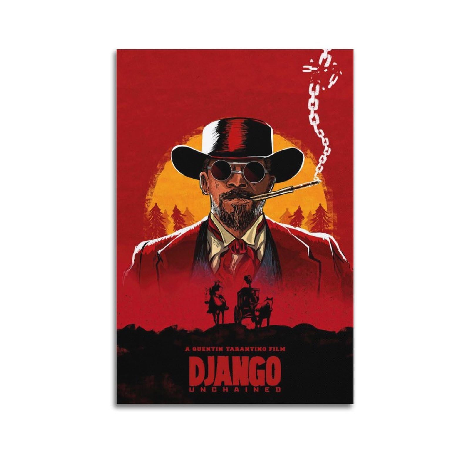 KOURT Poster vintage del film Django Unchained Targa in metallo vintage per pub, club, caffetterie, bar, decorazione artistica da parete in stile retrò, 20 x 30 cm