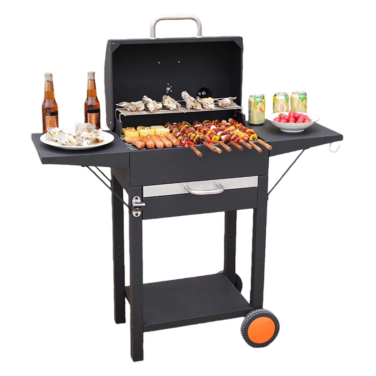 Barbecue à charbon de bois portable pour éviter le manque de place en pique-nique