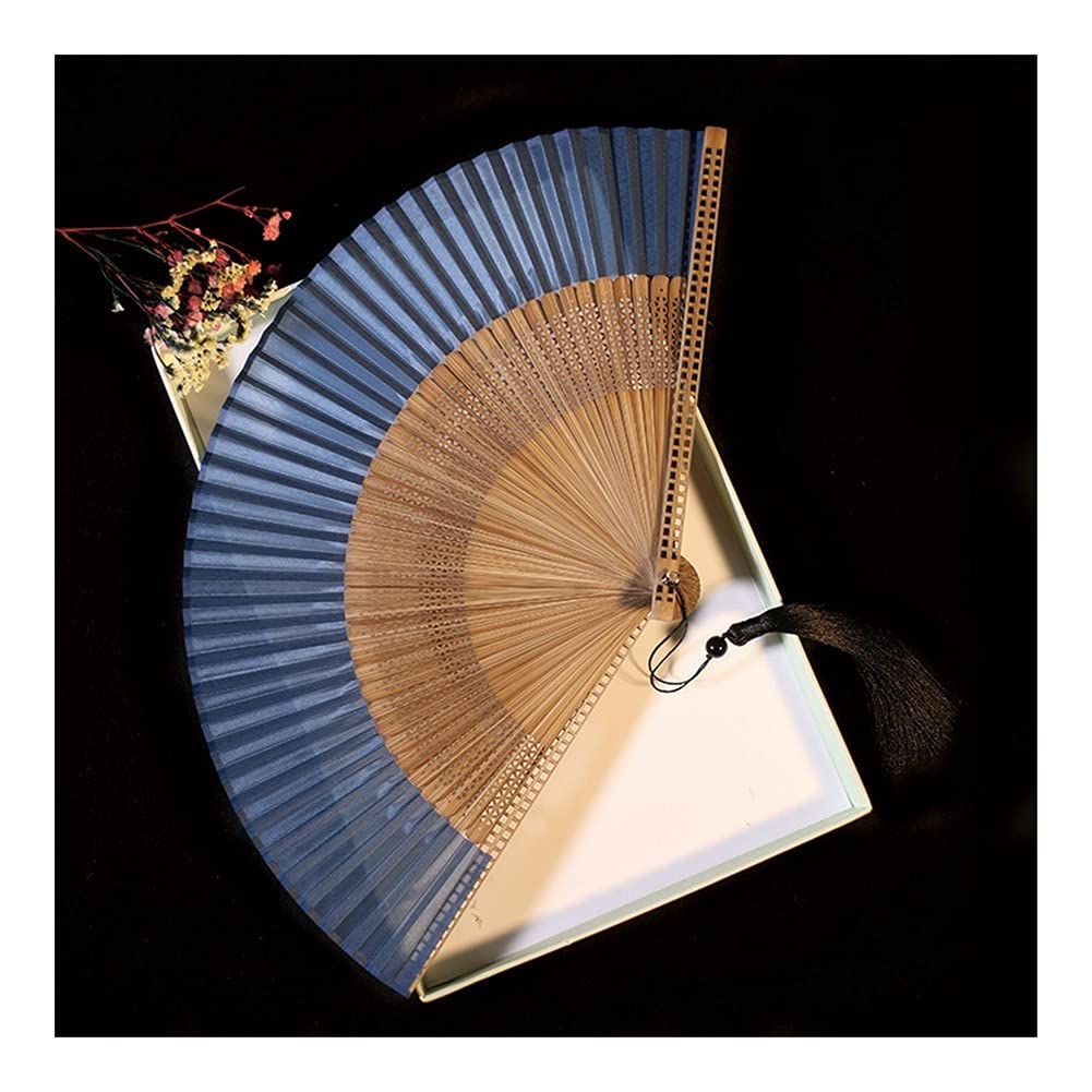 NZPOST Folding fan Foldable Bamboo Fan For Flower Painting Handmade, Portable, Chinese Hanfu, Silk fan (A4)