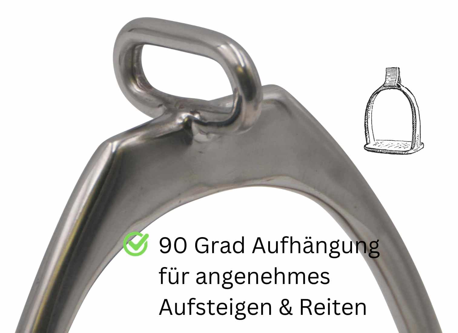 AMKA Sicherheitssteigbügel mit Gelenk und 90 Grad gedrehter Öse
